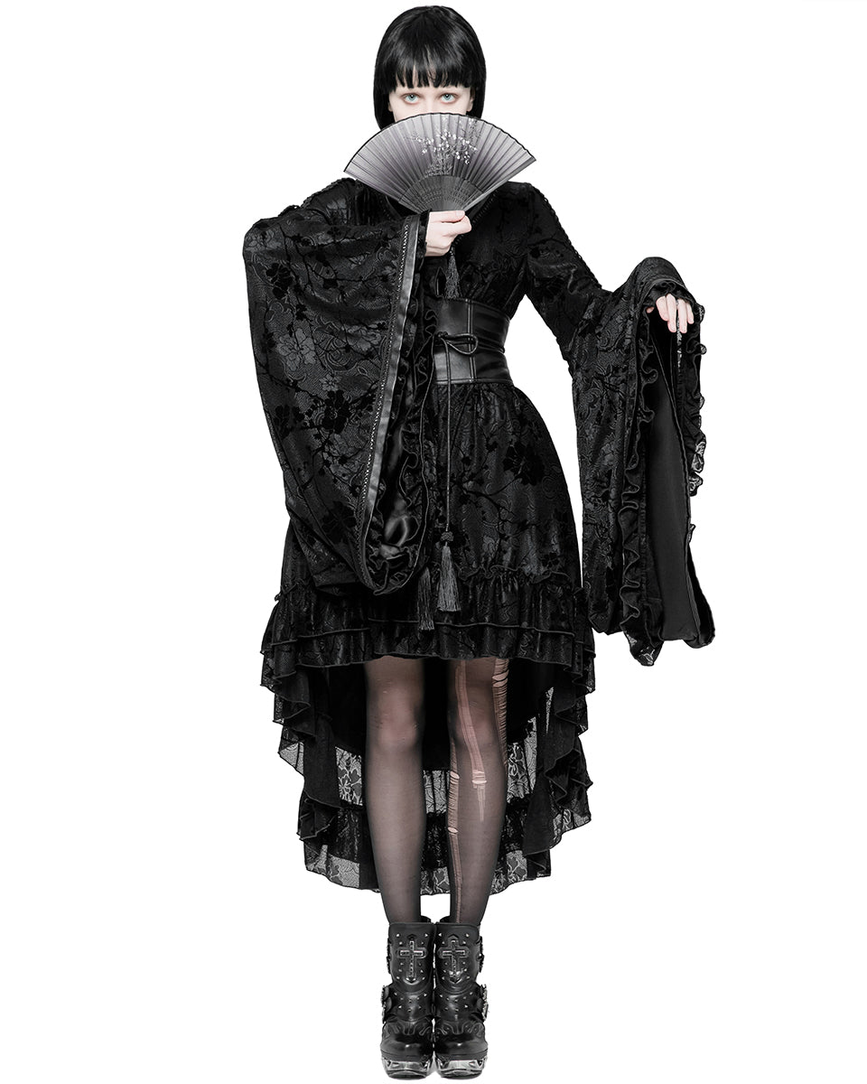 LQ-084 Pyon Pyon Dark Geisha Gothic Kimono Dress Jacket