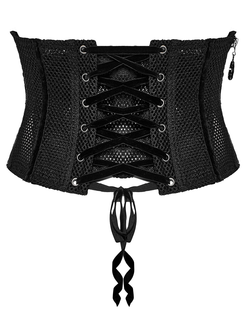 WS-615YDF-BKF Elegant Gothic Lace Applique Cincher Corset