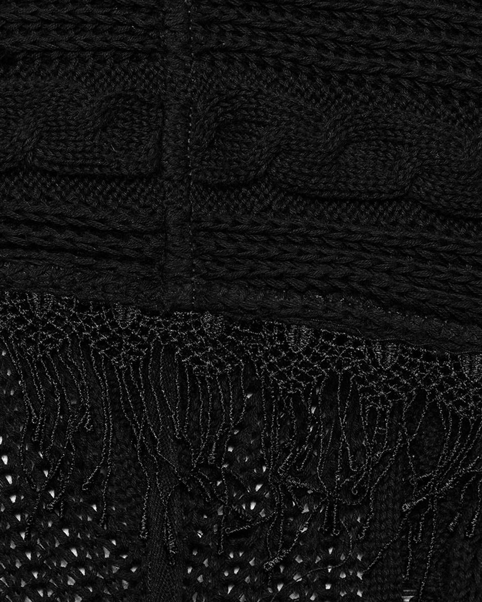 OM-089KMF Daily Life Apocalyptic Gothic Spliced Shredded Knit Hooded Cardigan Jacket
