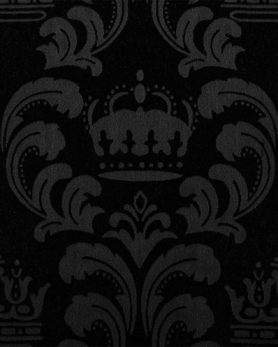 WY-1595CCM-BKM Mens Gothic Devore Velvet Royal Damask Dress Shirt