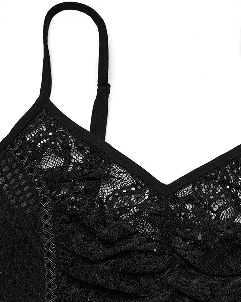 WT-972DDF Womens Elegant Gothic Lace Inset Camisole Vest Top