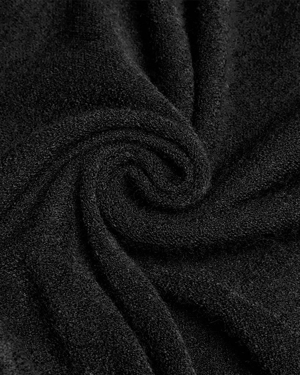 OM-092HMF Daily Life Womens Plush & Faux Fur Hooded Winter Cloak - Black