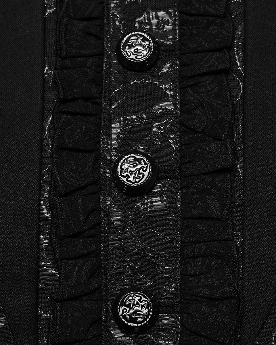 WY-1599LDM-BKM Mens Gothic Aristocrat Batwing Cutaway Tailcoat Jacket