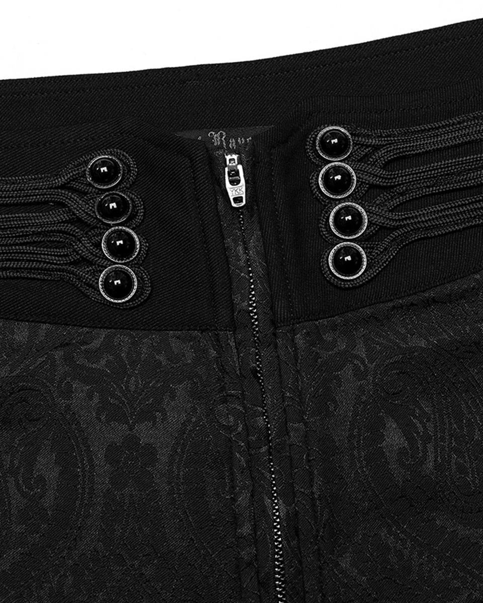 WK-589XCM-BKM Mens Gothic Damask Jacquard Dress Pants