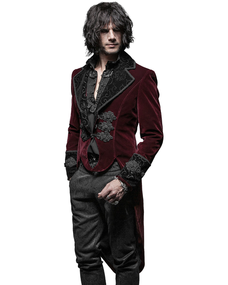 Y-635 Balthazar Mens Tailcoat - Red