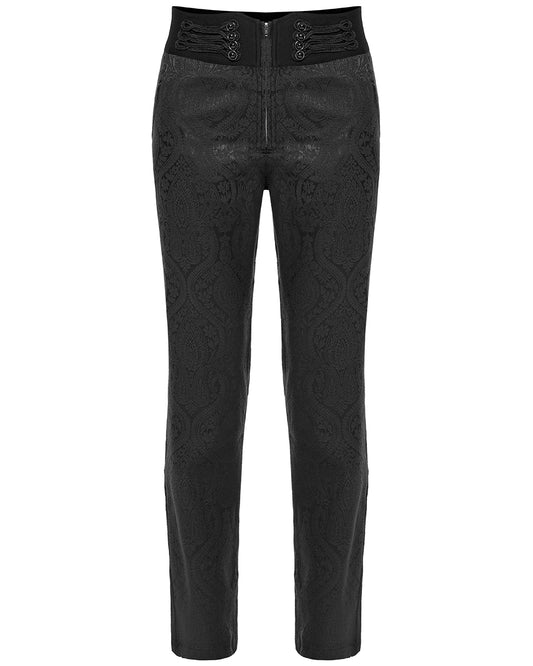WK-589XCM-BKM Mens Gothic Damask Jacquard Dress Pants