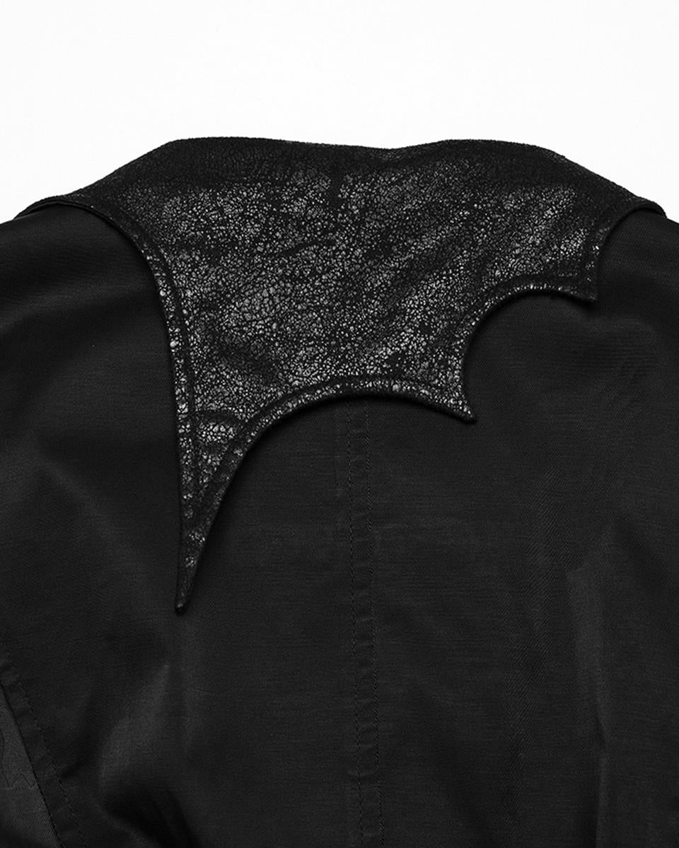WY-1720MJF Womens Visual Kei Gothic Asymmetric Chained Waistcoat Vest - Black