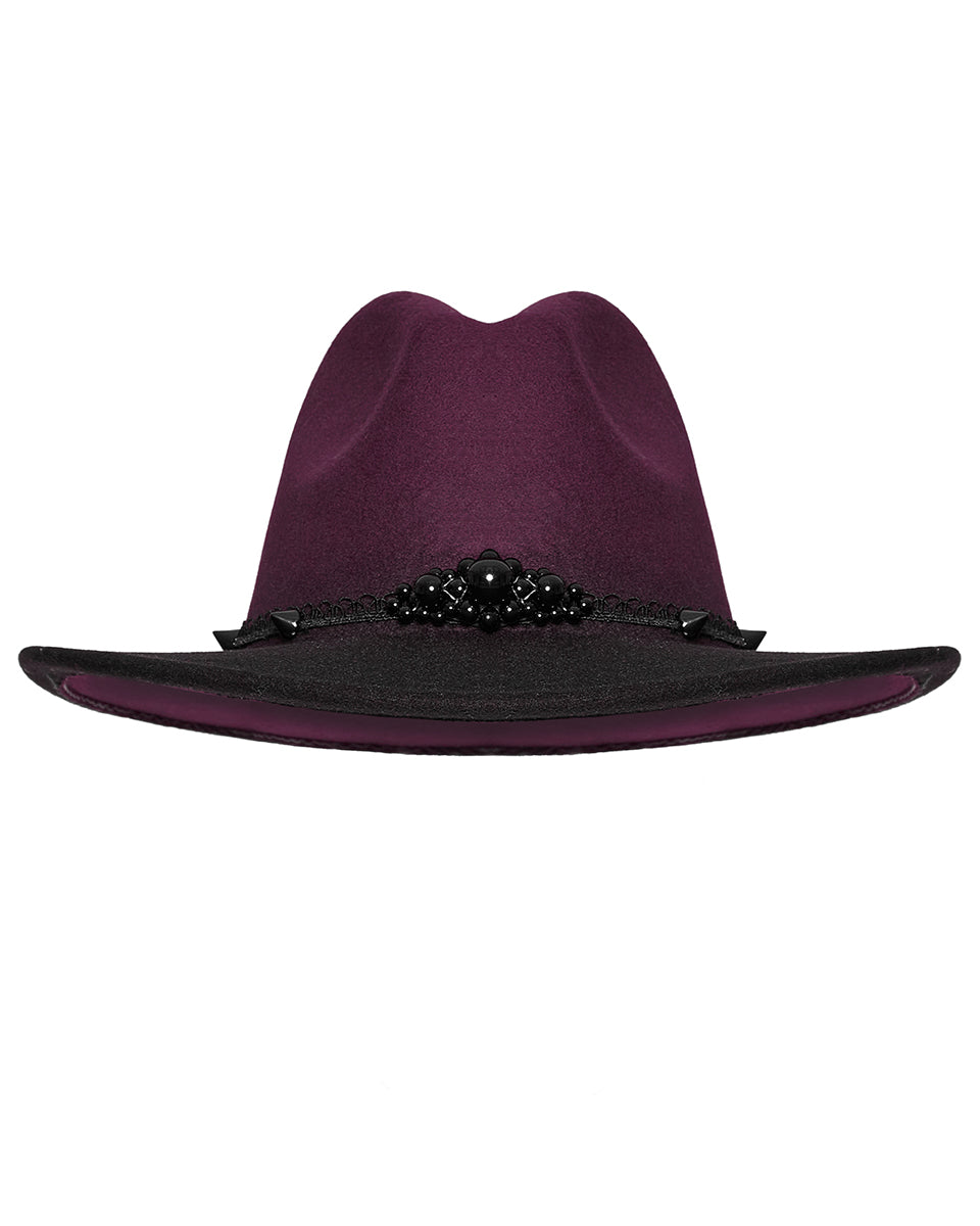 DS-570MZF-BKRDF Womens Gothic Gradient Fedora Hat - Red & Black
