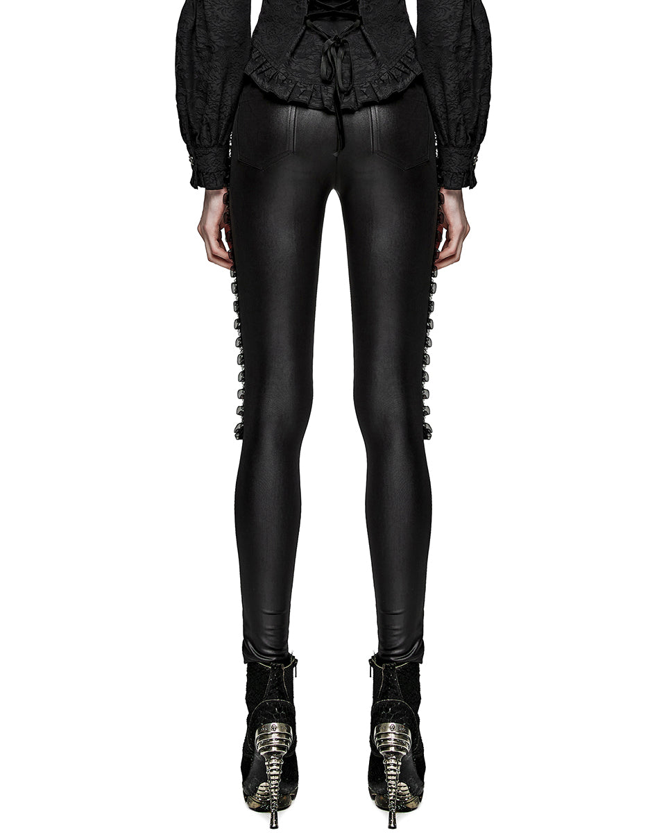 WK-574DDF-BKF Womens Gothic Mesh Inset Leggings