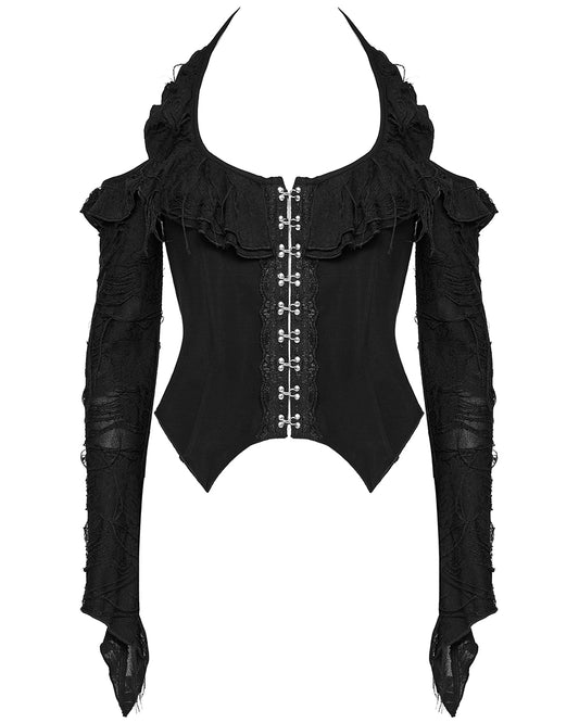 OT-970TCF Daily Life Apocalyptic Gothic Broken Knit Halter Top