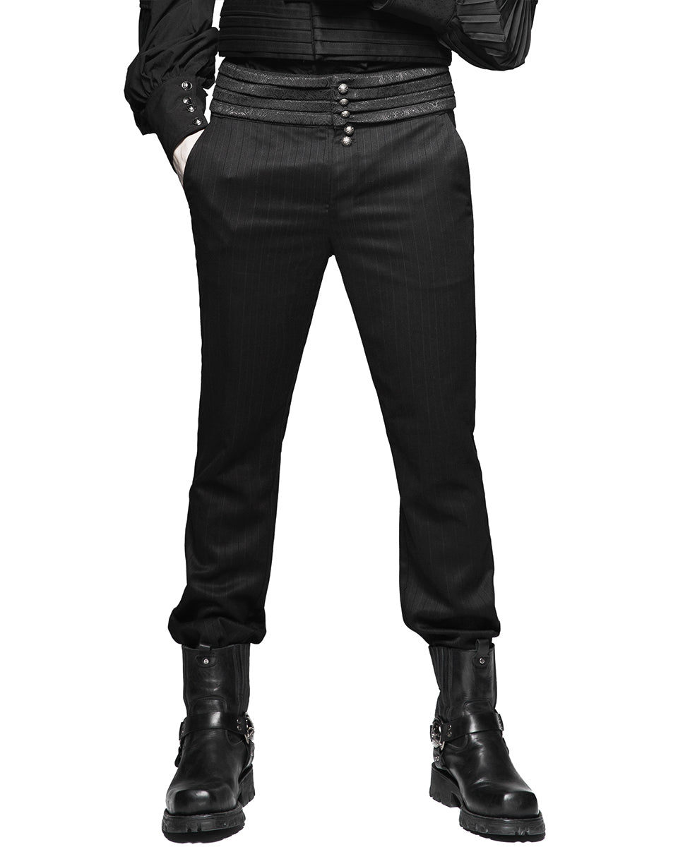 Gainsborough Mens Trousers - Black Stripe