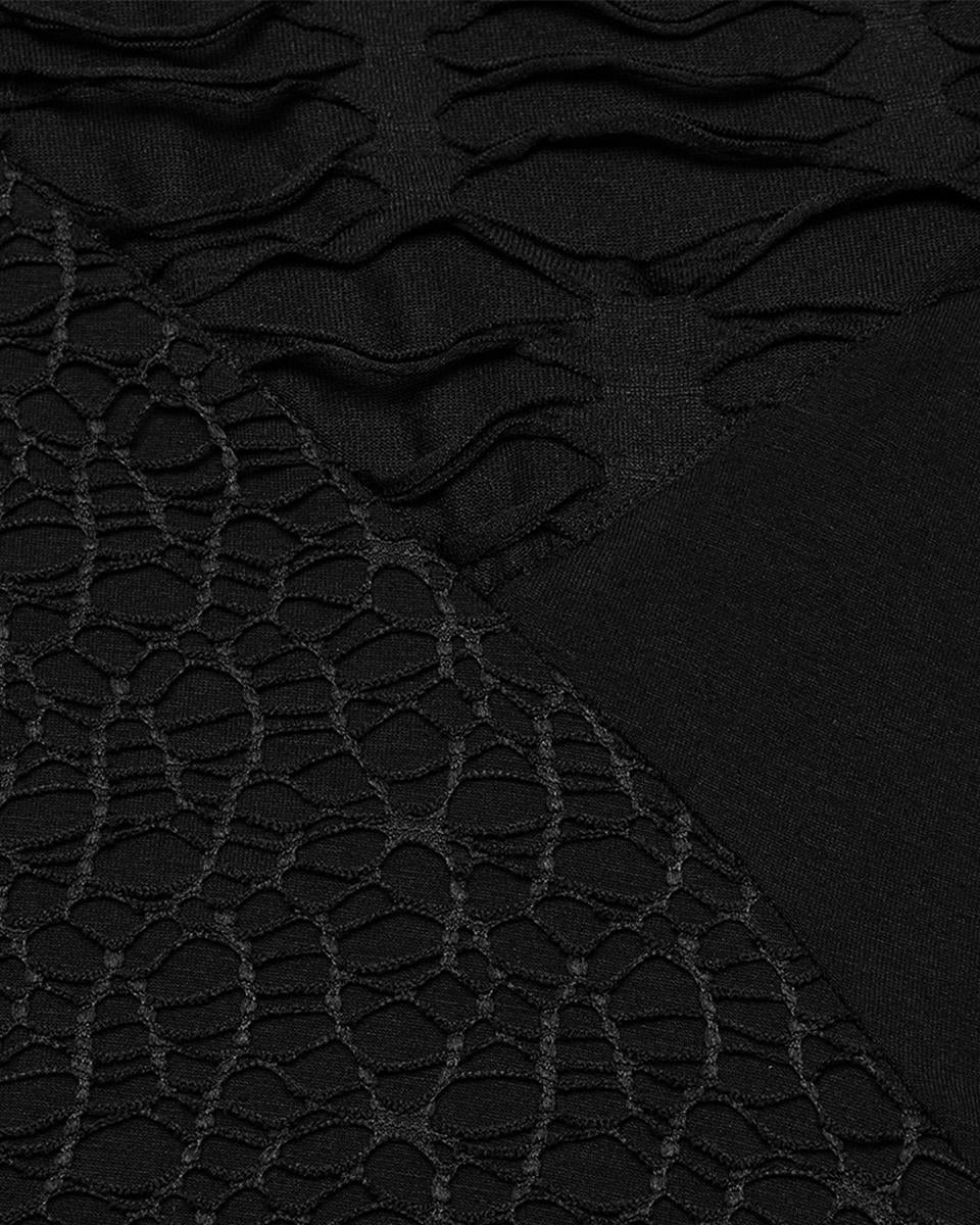 OQ-809LQF Daily Life Apocalyptic Gothic Spliced Broken Knit Mesh Patchwork Dress