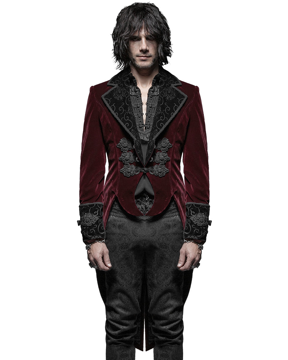 Y-635 Balthazar Mens Tailcoat - Red