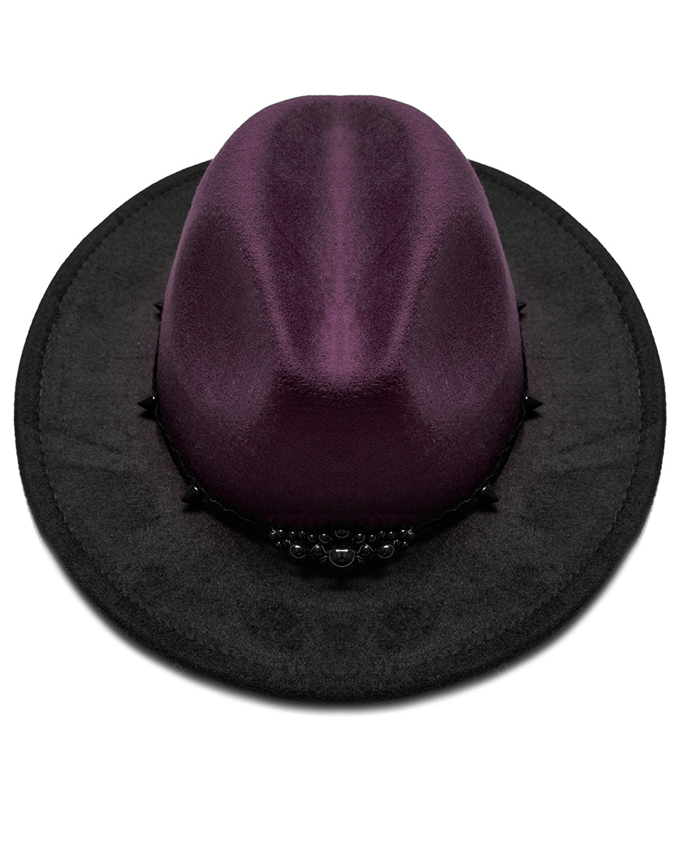 DS-570MZF-BKRDF Womens Gothic Gradient Fedora Hat - Red & Black
