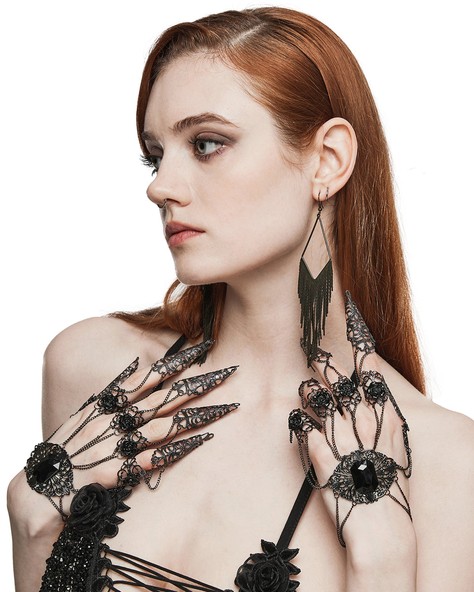 WS-575SSF-BKF Womens Thorns Of A Rose Gothic Claws Bracelet