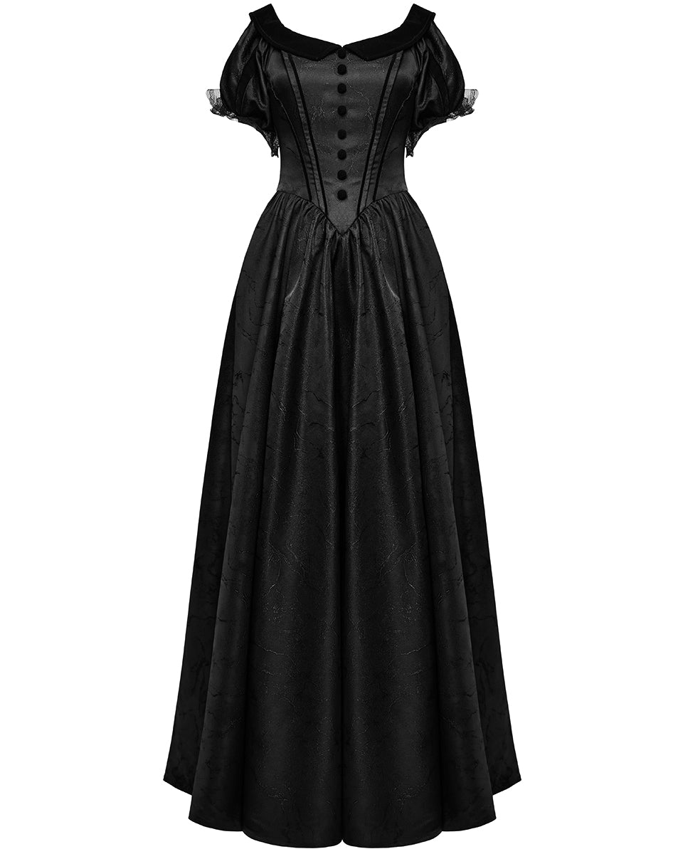 WQ-757LQF Womens Long Gothic Jacquard Ballgown Wedding Dress - Black Punk Rave WQ-757LQF Womens Long Gothic Jacquard Ballgown Wedding Dress - Black Punk Rave