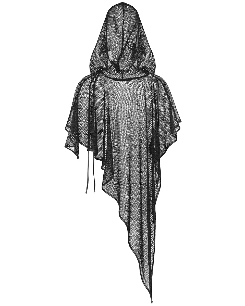 OPS-295 Daily Life Womens Urban Occult Asymmetric Hooded Mesh Scarf