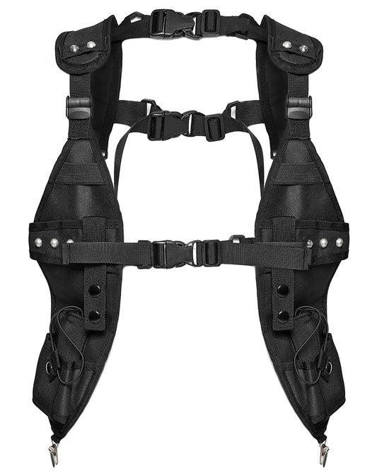 WS-633BDM-BKM Mens Apocalyptic Wasteland Punk Tactical Utility Harness Top