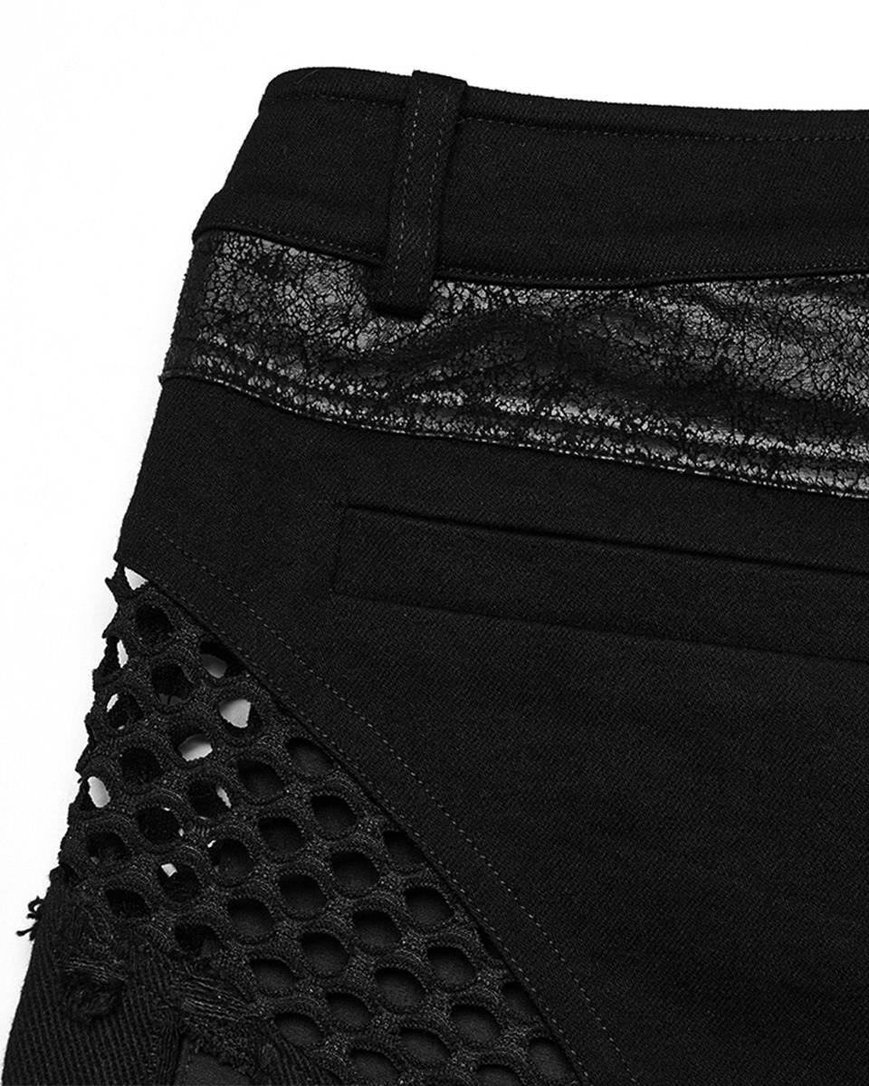 WK-710XDF-BKF Womens Apocalyptic Gothic 2-Piece Shorts & Half Skirt