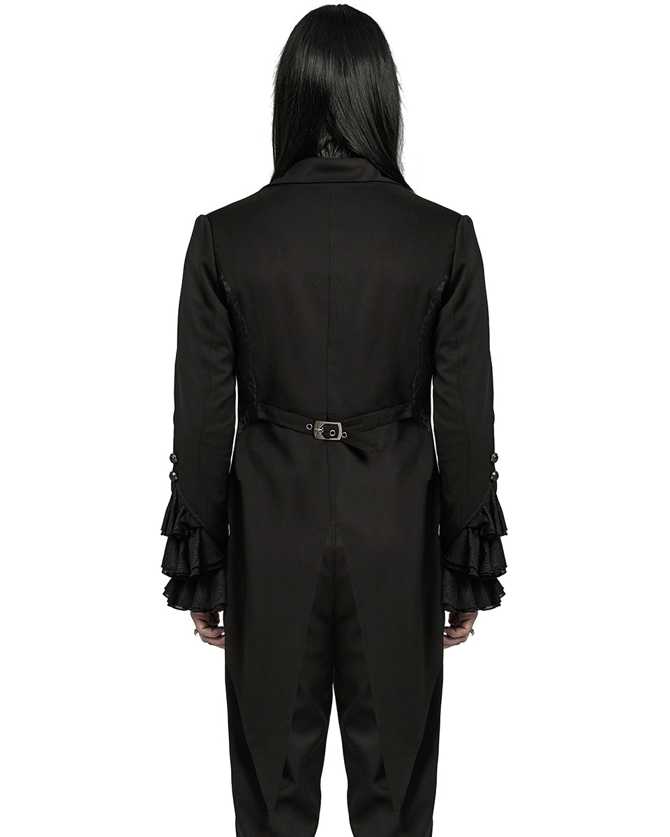 WY-1599LDM-BKM Mens Gothic Aristocrat Batwing Cutaway Tailcoat Jacket