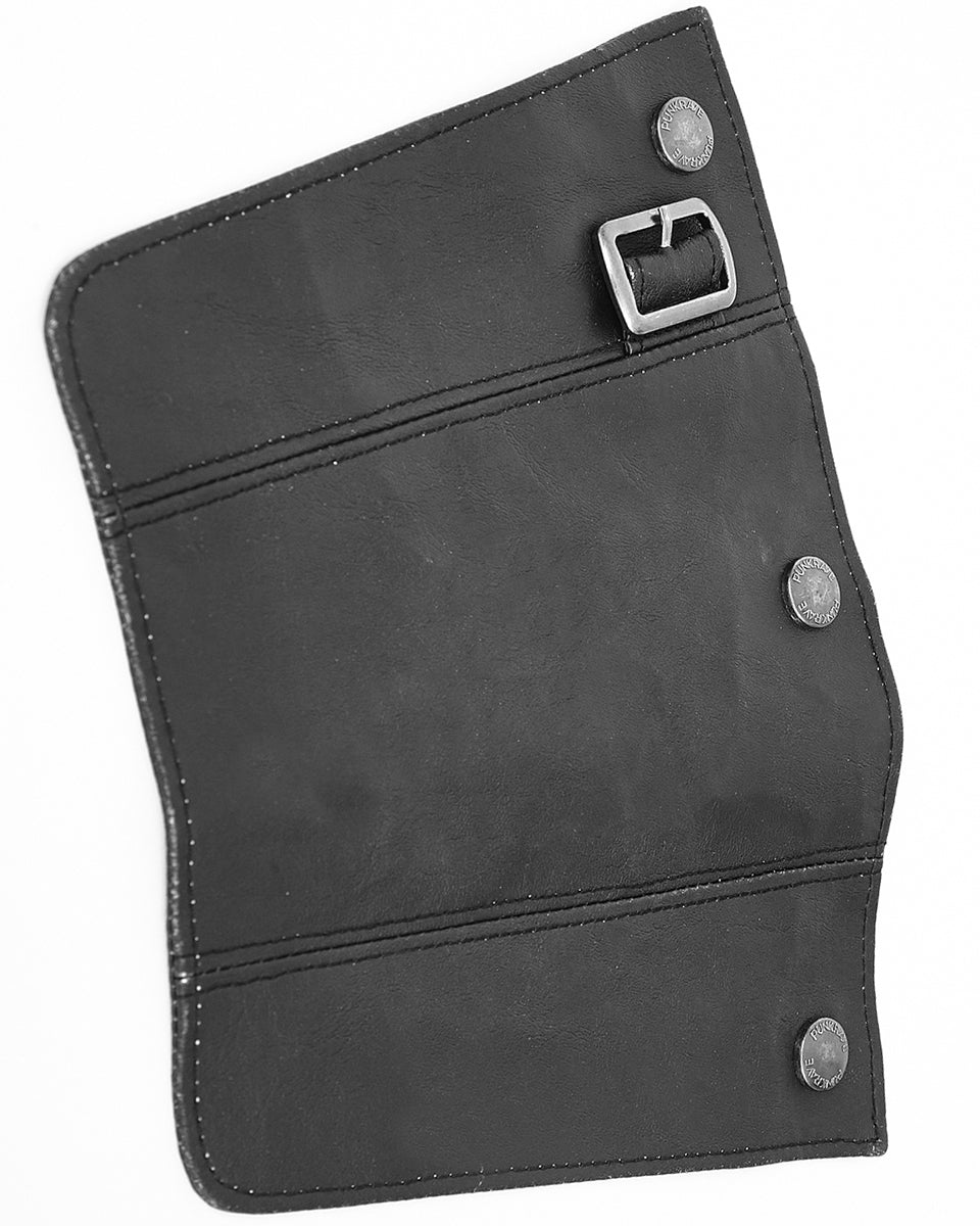 Y-632 Nightwatch Faux Leather Waistcoat Vest - Black