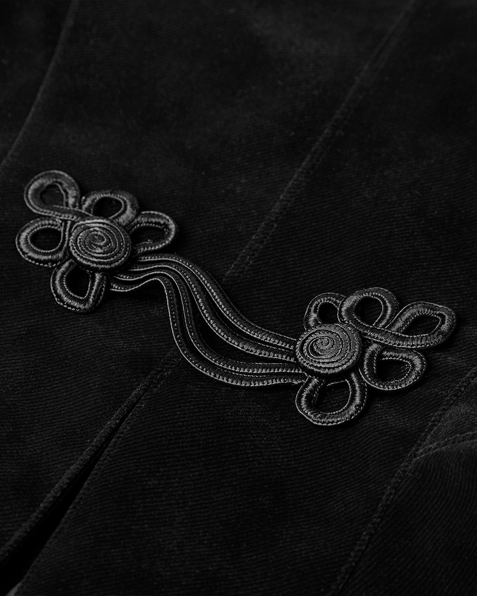 Y-769 Womens Gothic Jacket - Black & Red Velvet