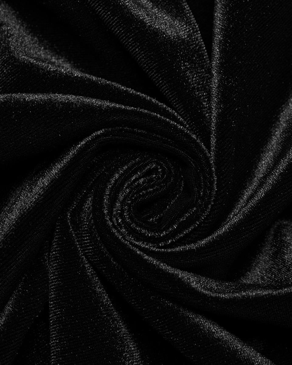 WY-1559DPM-BKM Mens Long Gothic Velvet & Faux Fur Travelling Cloak