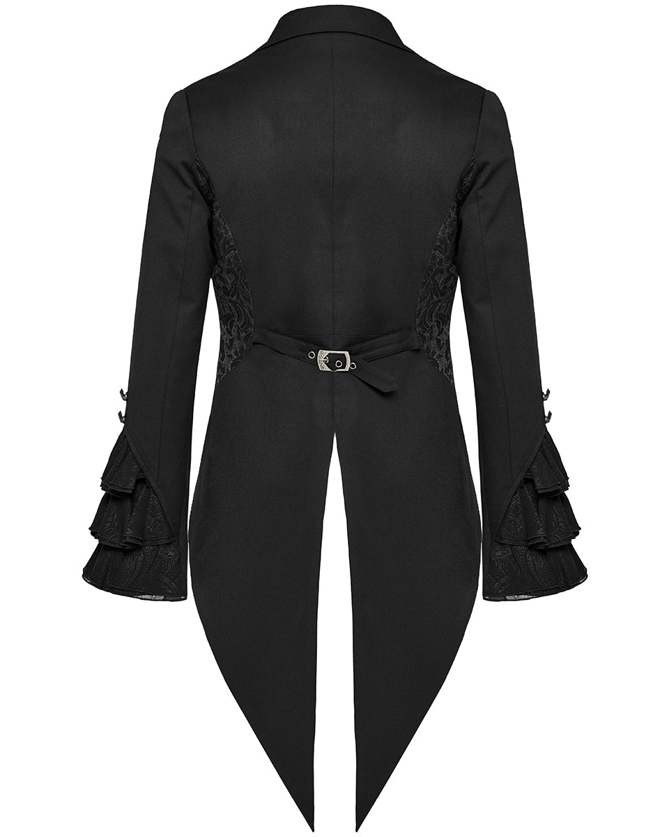 WY-1599LDM-BKM Mens Gothic Aristocrat Batwing Cutaway Tailcoat Jacket