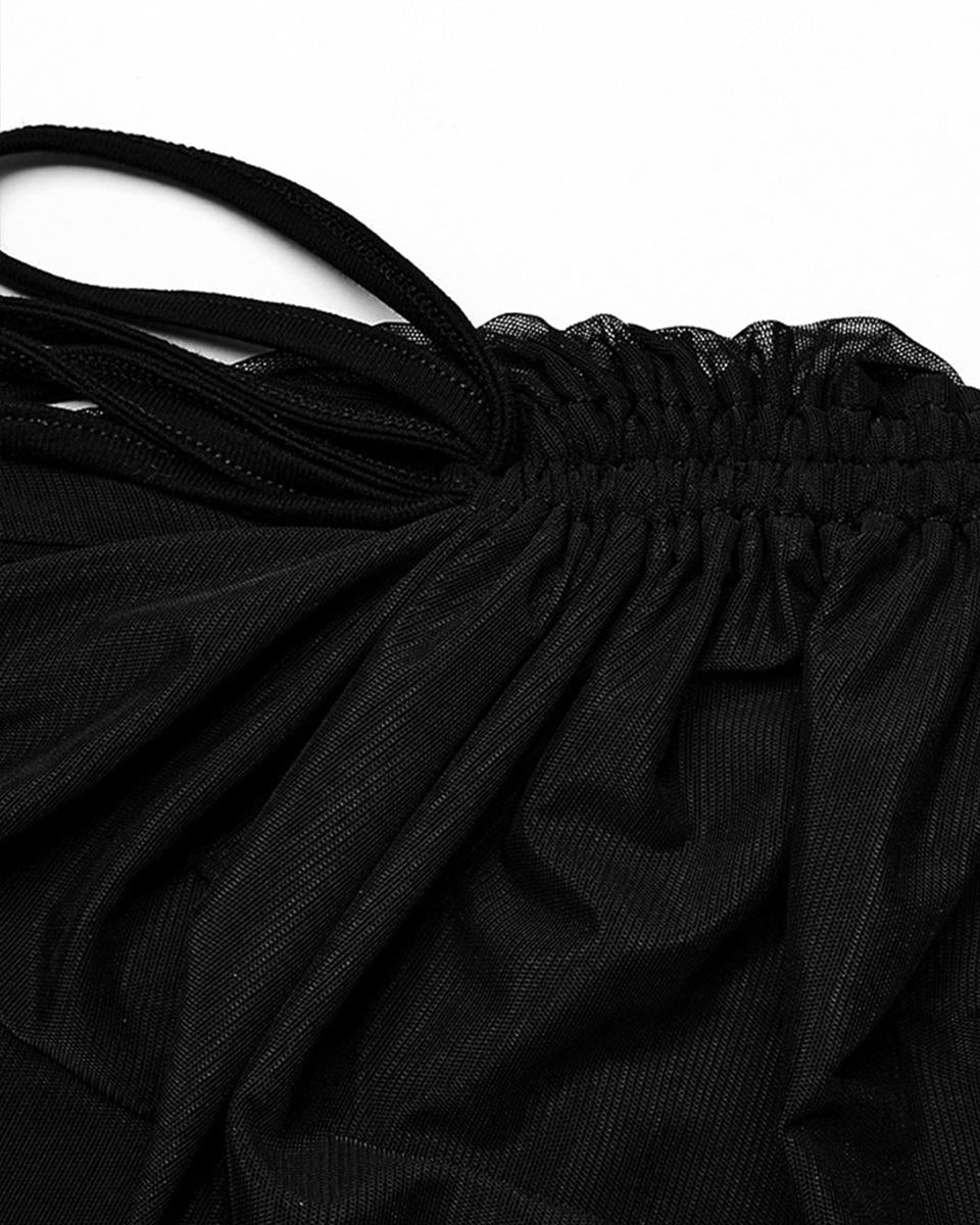 PR-WQ-654LQF-BKF Womens Demonica Printed Gothic Mesh Dress