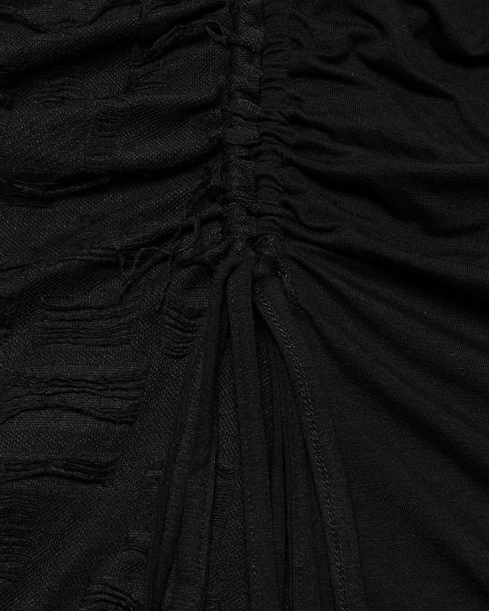 OQ-794LQF Daily Life Apocalyptic Gothic Broken Knit Ruching Dress
