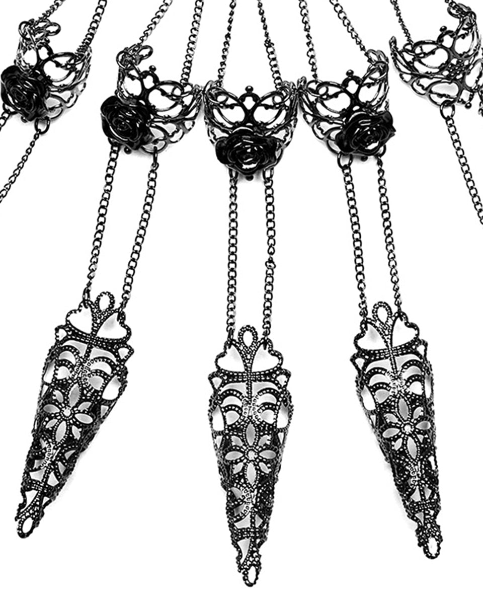 WS-575SSF-BKF Womens Thorns Of A Rose Gothic Claws Bracelet