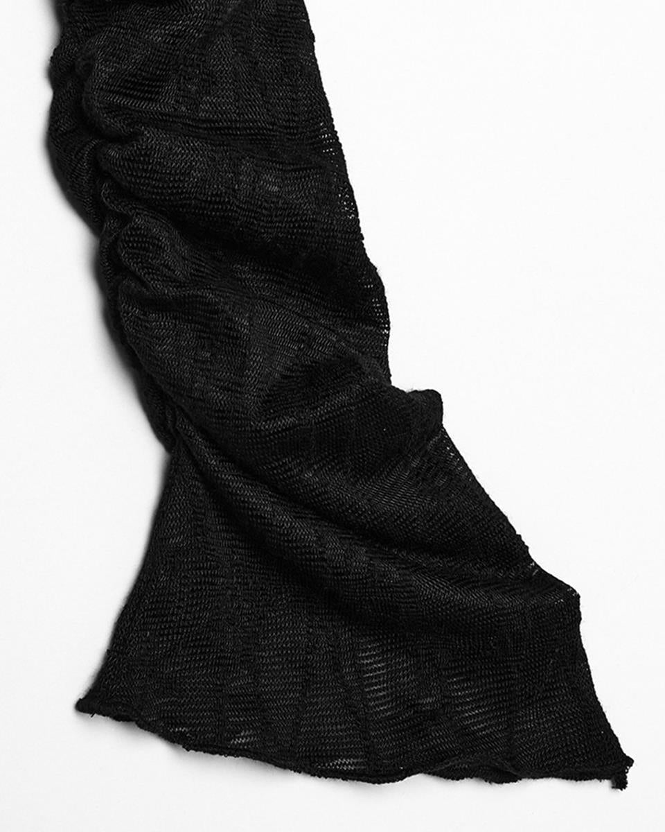 OQ-803LQF Daily Life Apocalyptic Gothic Asymmetric Broken Knit Hooded Dress