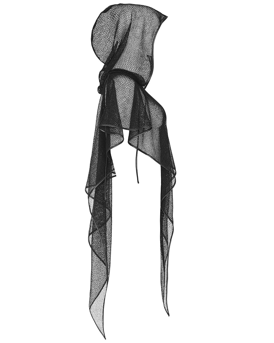 OPS-295 Daily Life Womens Urban Occult Asymmetric Hooded Mesh Scarf