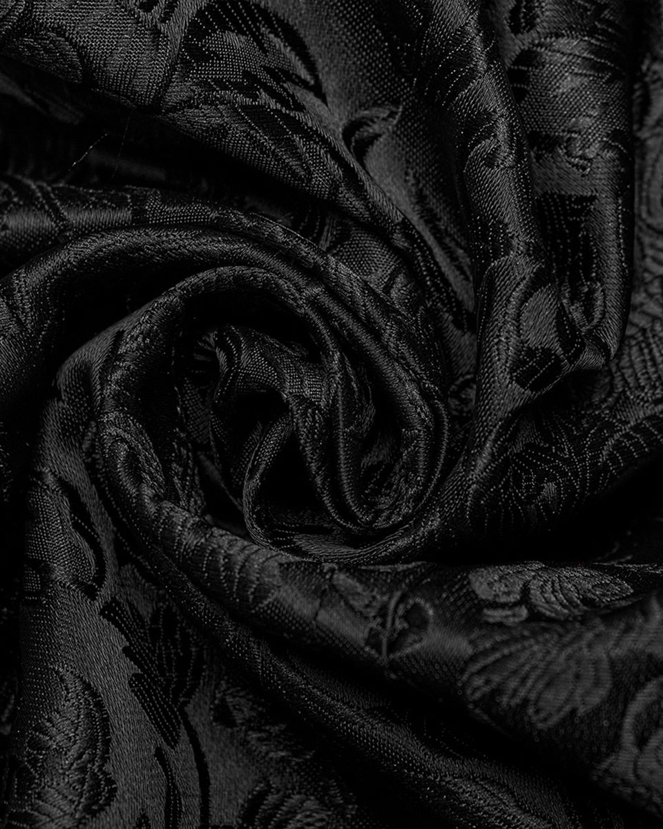 WY-1623DQM-BKM Mens Gothic Aristocrat Formal Jacquard Waistcoat Vest - Black