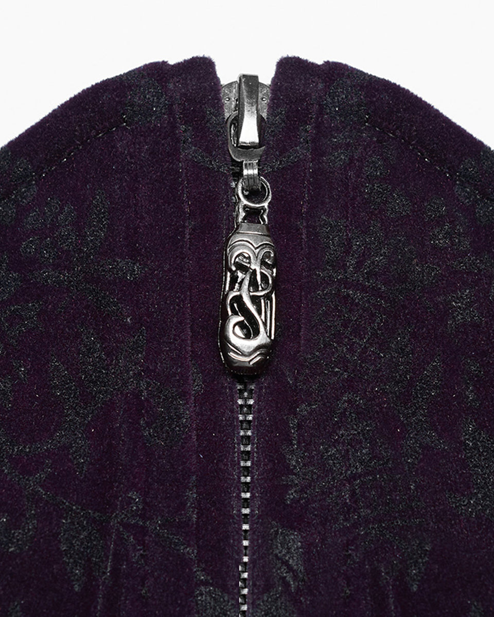 PR-DS-564YDF-BKVIF Gothic Victorian Damask Cincher Corset - Extended Size Range - Purple Velvet