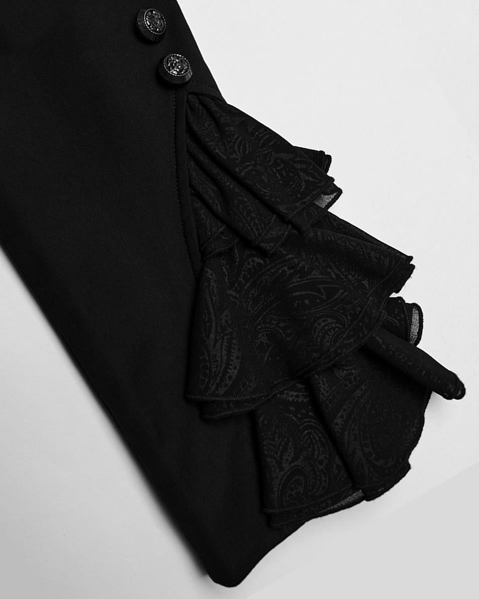 WY-1599LDM-BKM Mens Gothic Aristocrat Batwing Cutaway Tailcoat Jacket
