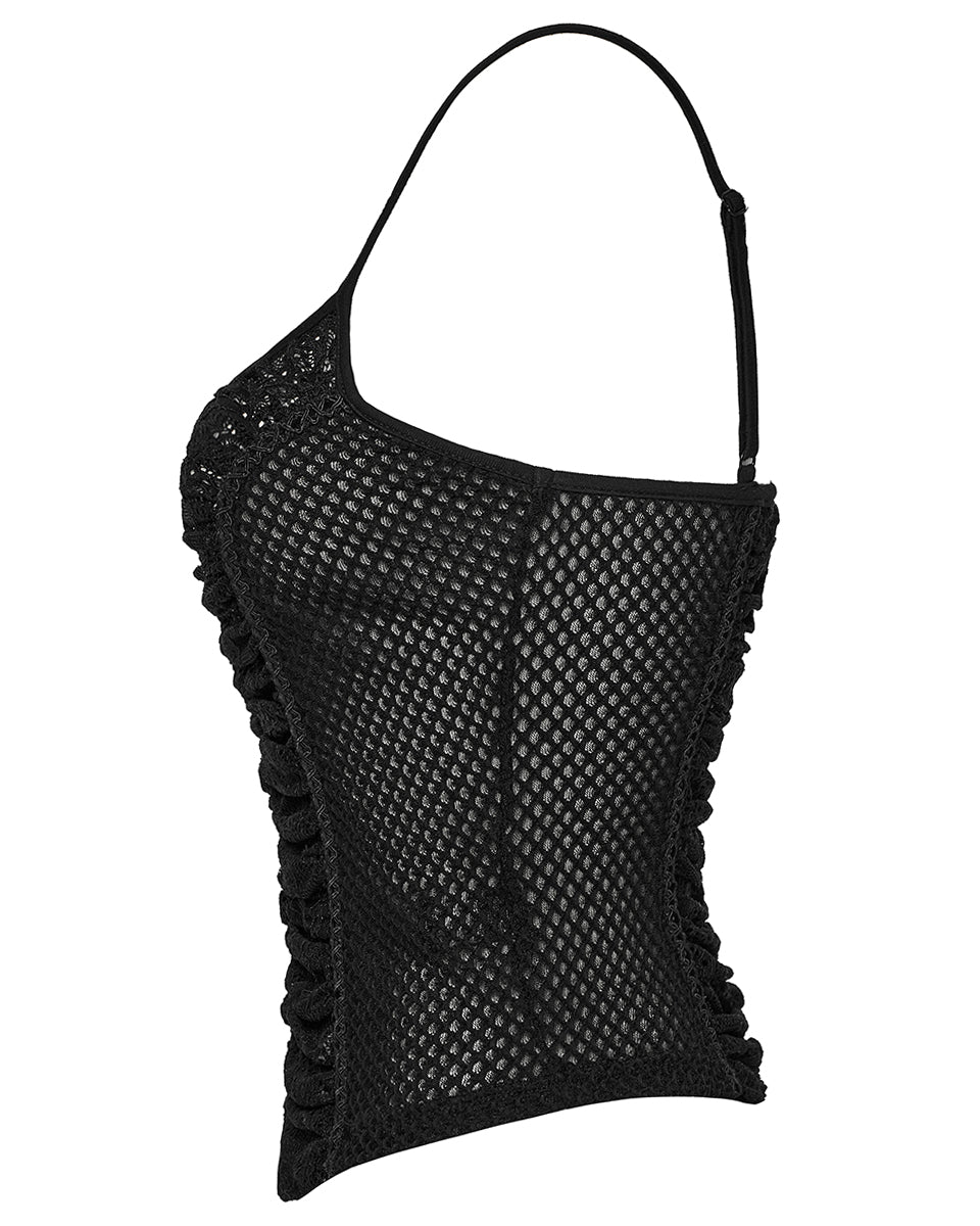 WT-972DDF Womens Elegant Gothic Lace Inset Camisole Vest Top