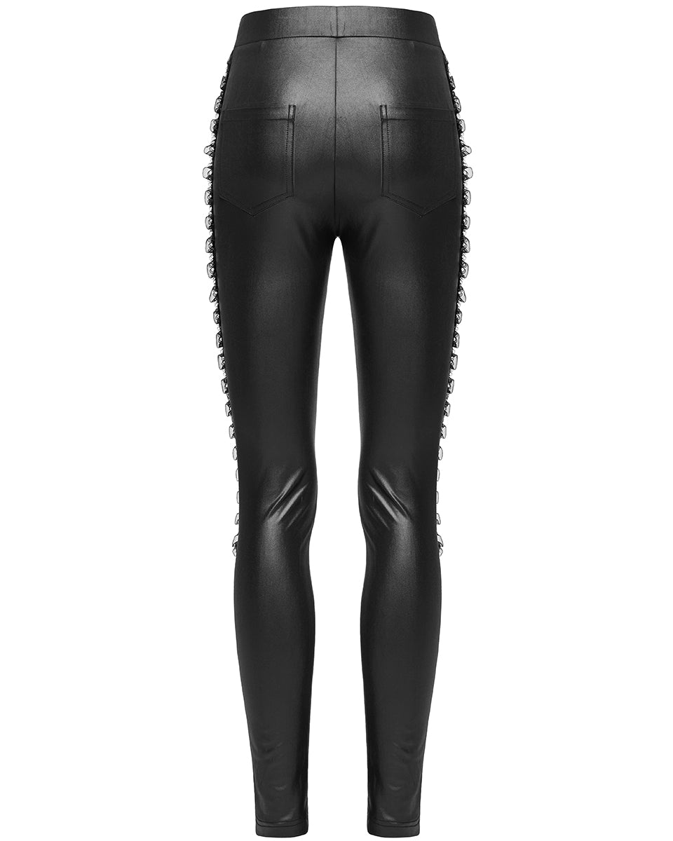 WK-574DDF-BKF Womens Gothic Mesh Inset Leggings