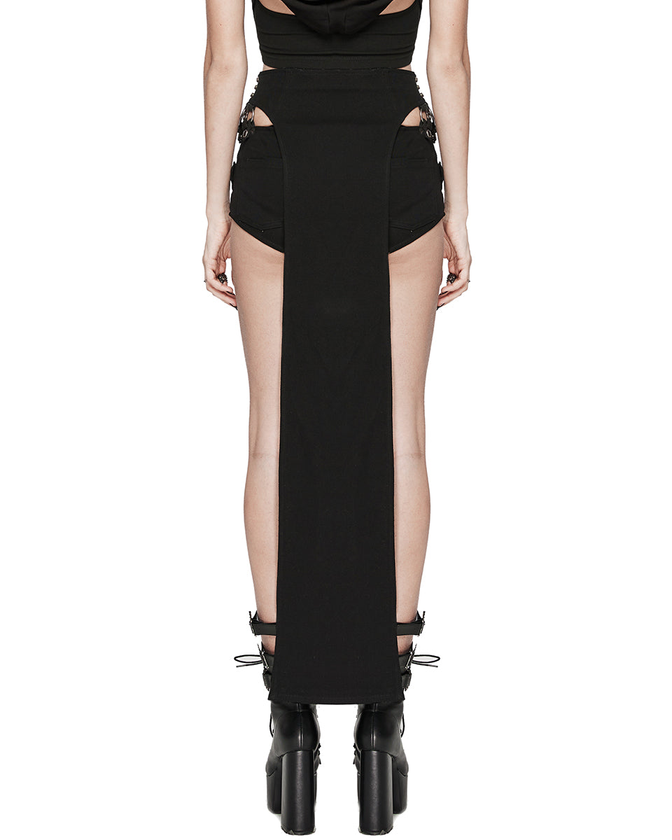 WK-618XDF-BKF Daily Life 2-Piece Hot Pants & Half-Skirt Set