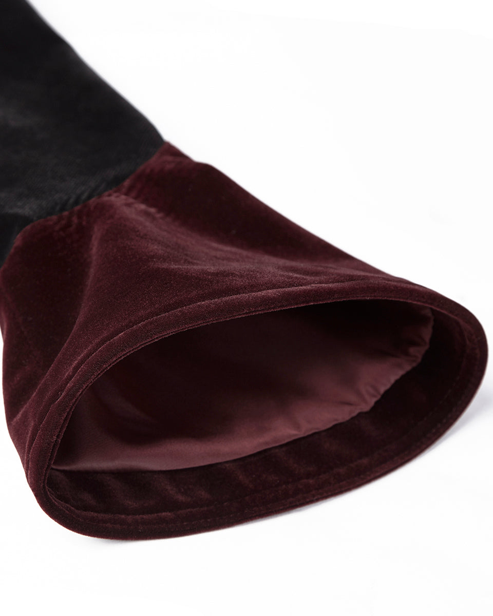 Y-769 Womens Gothic Jacket - Black & Red Velvet