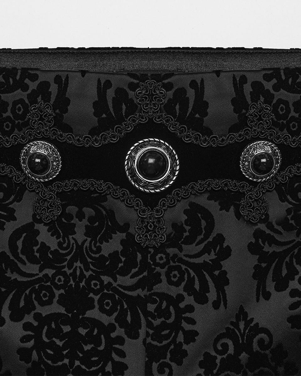 WK-673XCM Mens Gothic Victorian Velvet Damask Dress Pants