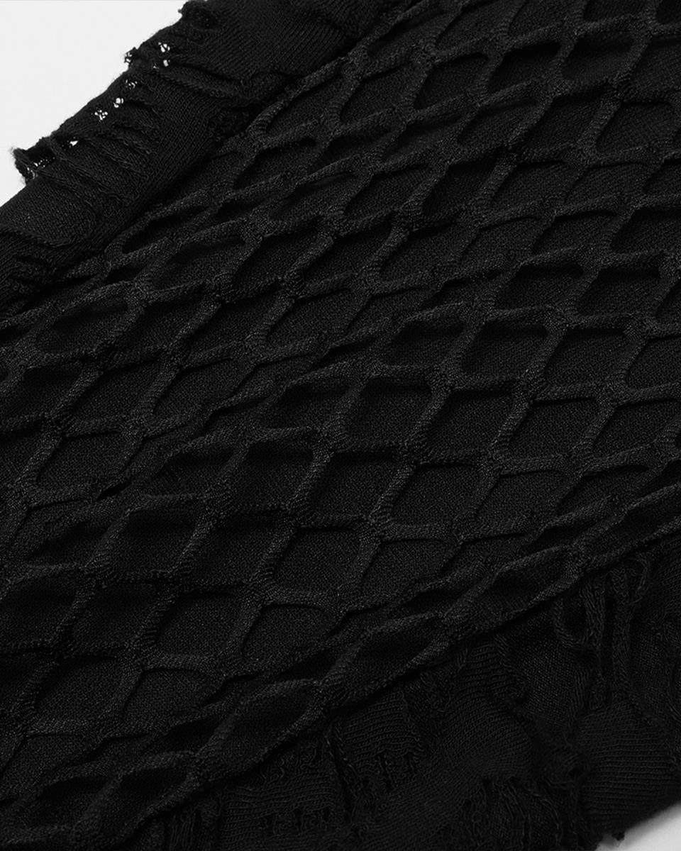 WK-485 Womens Apocalyptic Punk Broken Knit Flared Leggings