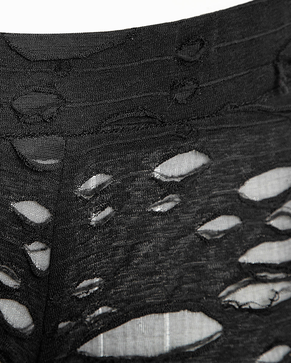 K099 Corrosion Womens Shredded Dieselpunk Leggings - Black