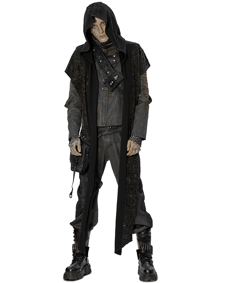 WS-512 Mens Post Apocalyptic Shredded Hooded Scarf