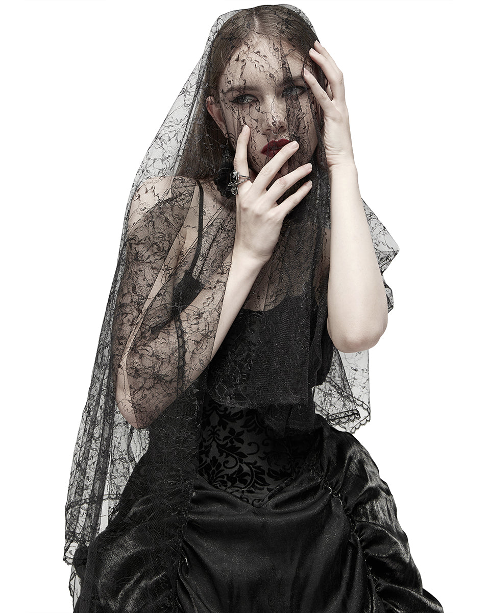 WS-492 Womens Gothic Sheer Lace Veil