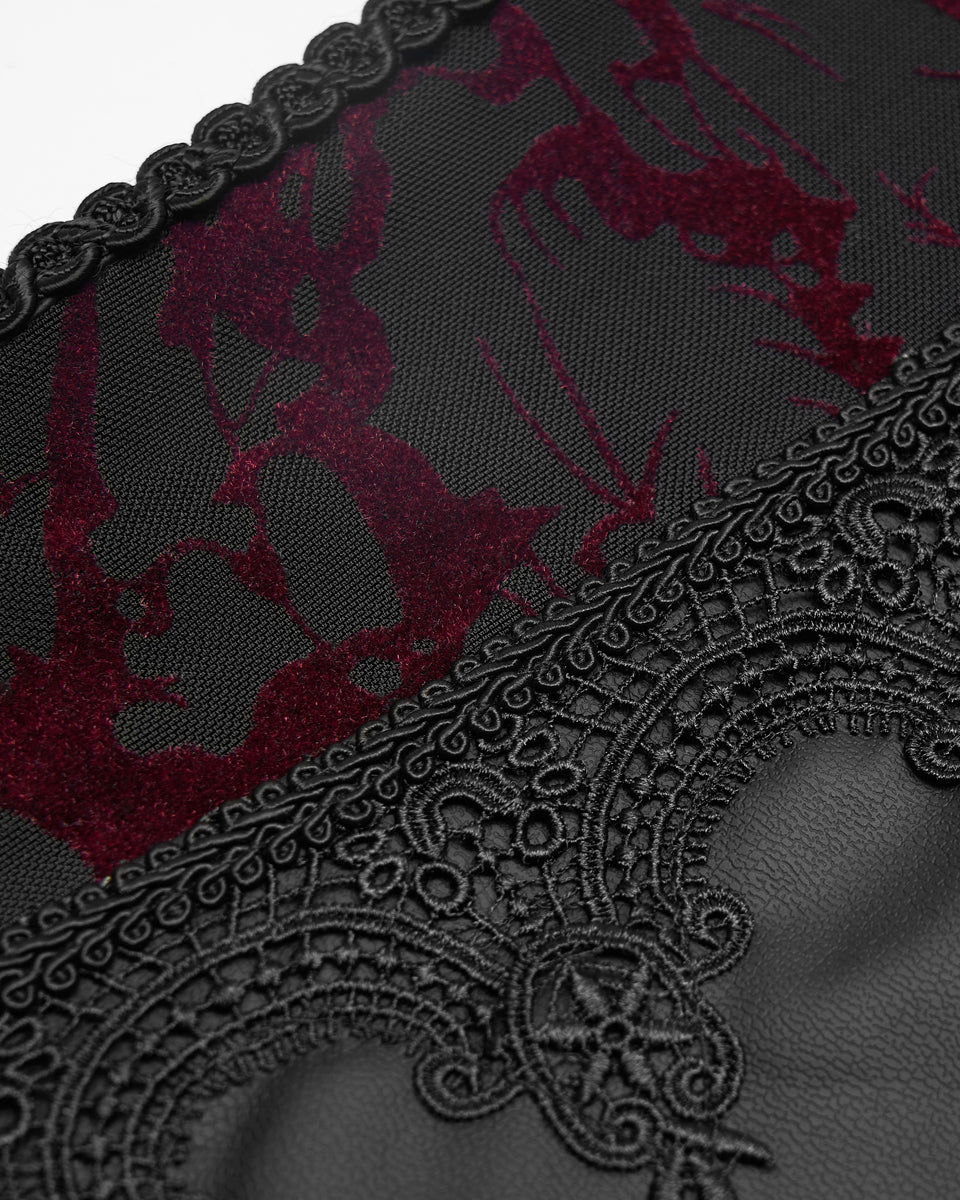 WK-463 Gothic Leggings - Black & Red