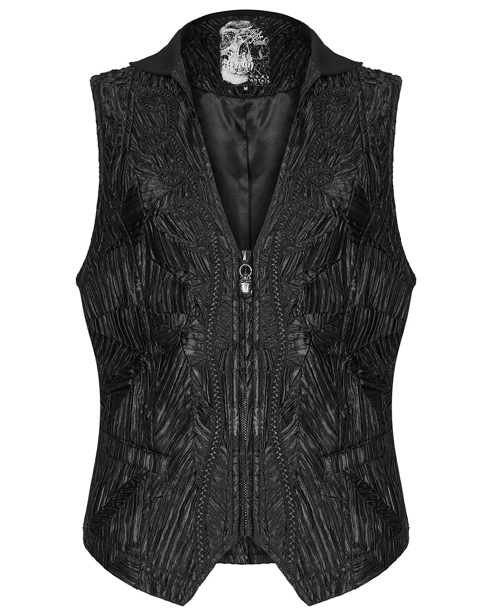 WY 1281 Alasandyre Mens Gothic Pleated Waistcoat Vest Punk Rave