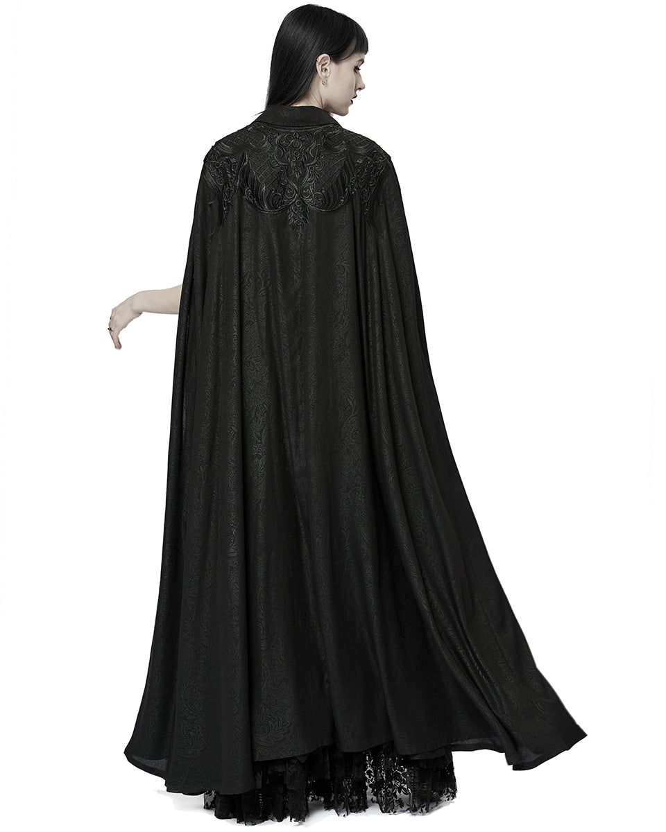 WY-1454 Womens Baroque Gothic Lace Applique Chiffon Travelling Cloak