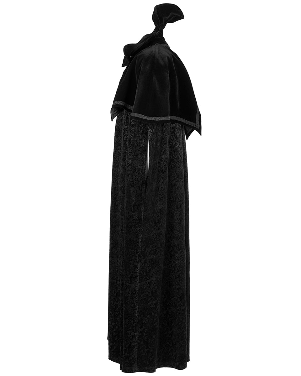 WY-1378 Mens Gothic Vampire Flocked Velvet Cloak