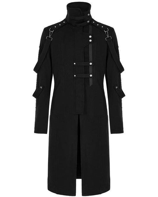 WY-1422 Mens Futuristic Cyberpunk Spliced Knit Coat